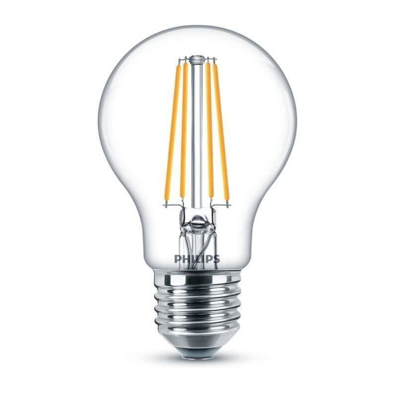 PHILIPS LED Classic 60W Standard E27 Blanc Chaud Non Dimmable Lot de 2 PHILIPS LED Classic 60W Standard E27 Blanc Chaud Non Dimmable Lot de 2