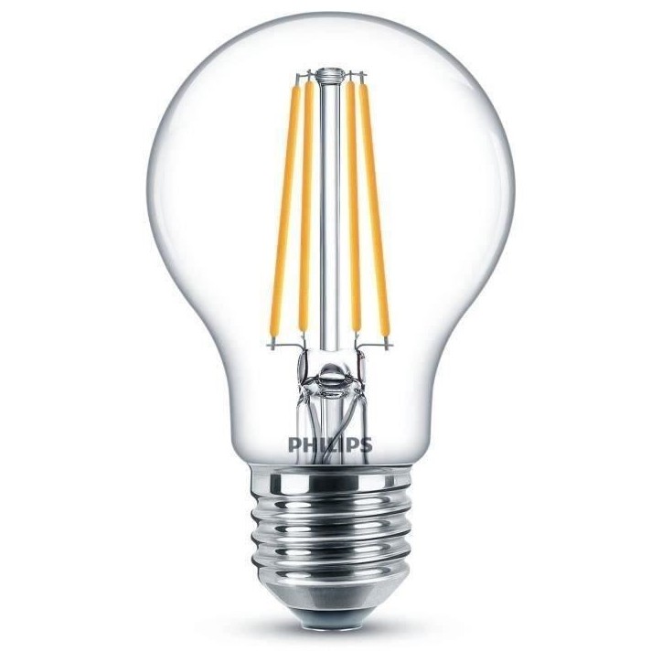 PHILIPS LED Classic 60W Standard E27 Blanc Chaud Non Dimmable Lot de 2 PHILIPS LED Classic 60W Standard E27 Blanc Chaud Non Dimmable Lot de 2