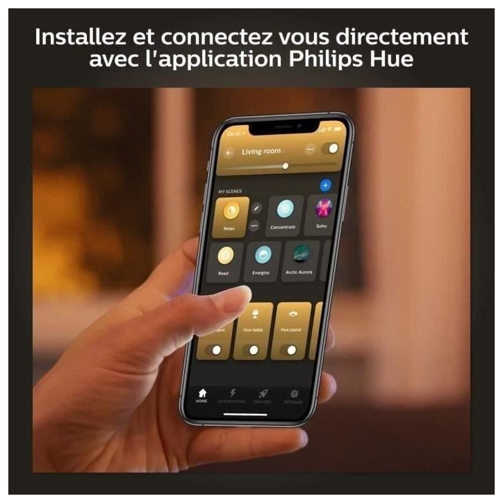 Philips Hue White Ambiance, ampoule LED connectée E27, Equivalent 100W, 1600 lumen, compatible Bluetooth Philips Hue White Ambiance, ampoule LED connectée E27, Equivalent 100W, 1600 lumen, compatible Bluetooth