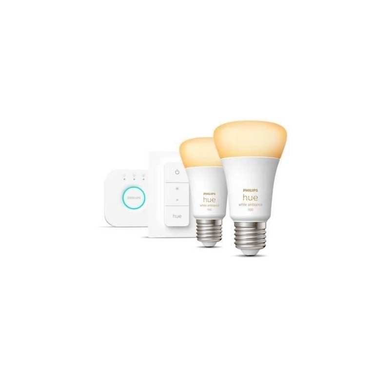 Philips Hue - Kit démarrage ampoule LED connectée White - 10,5W - Lo