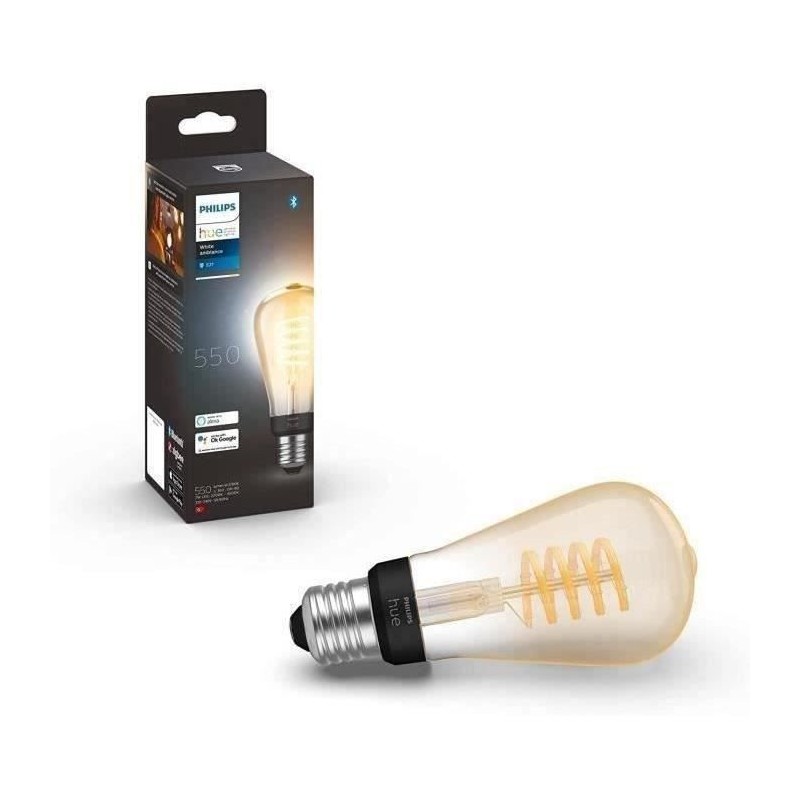 Philips Hue White Ambiance, ampoule LED connectée E27 Filament ST64, Philips Hue White Ambiance, ampoule LED connectée E27 Filament ST64,