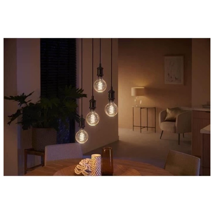 Philips Hue White Ambiance, ampoule LED connectée E27 Filament G93 Globe, Bluetooth, fonctionne avec Alexa, Google et Homekit Philips Hue White Ambiance, ampoule LED connectée E27 Filament G93 Globe, Bluetooth, fonctionne avec Alexa, Google et Homekit
