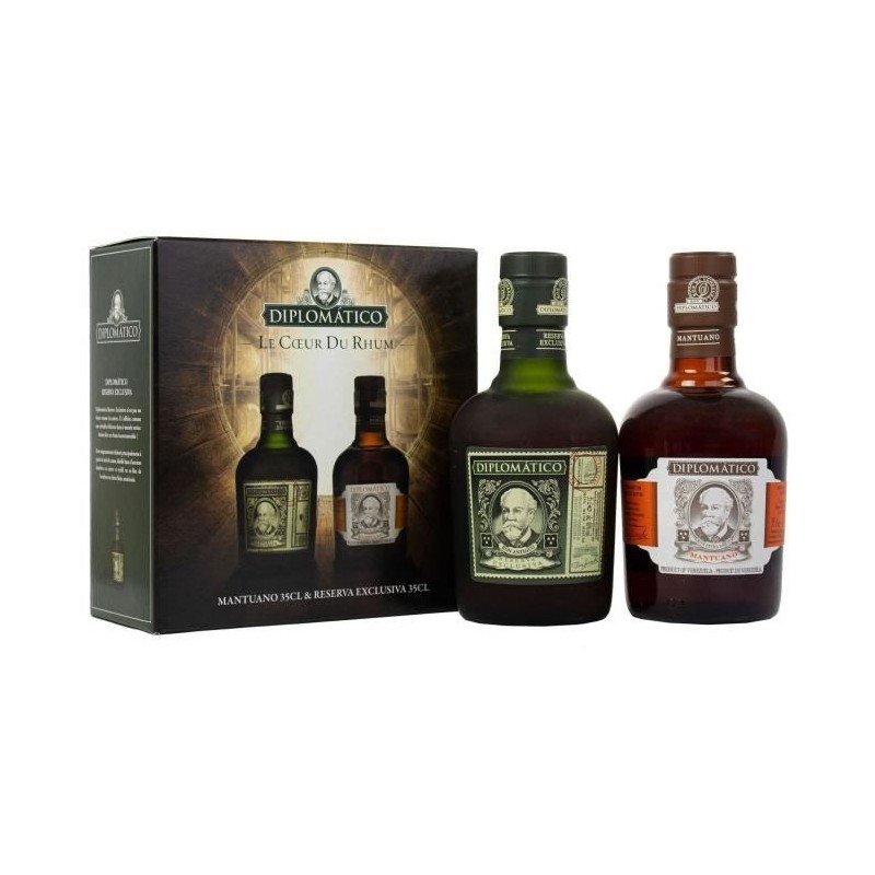Diplomatico - Coffret Reserva + Mantuano - Rhum - 2 x 35 cl - 40,0% Vo Diplomatico - Coffret Reserva + Mantuano - Rhum - 2 x 35 cl - 40,0% Vo