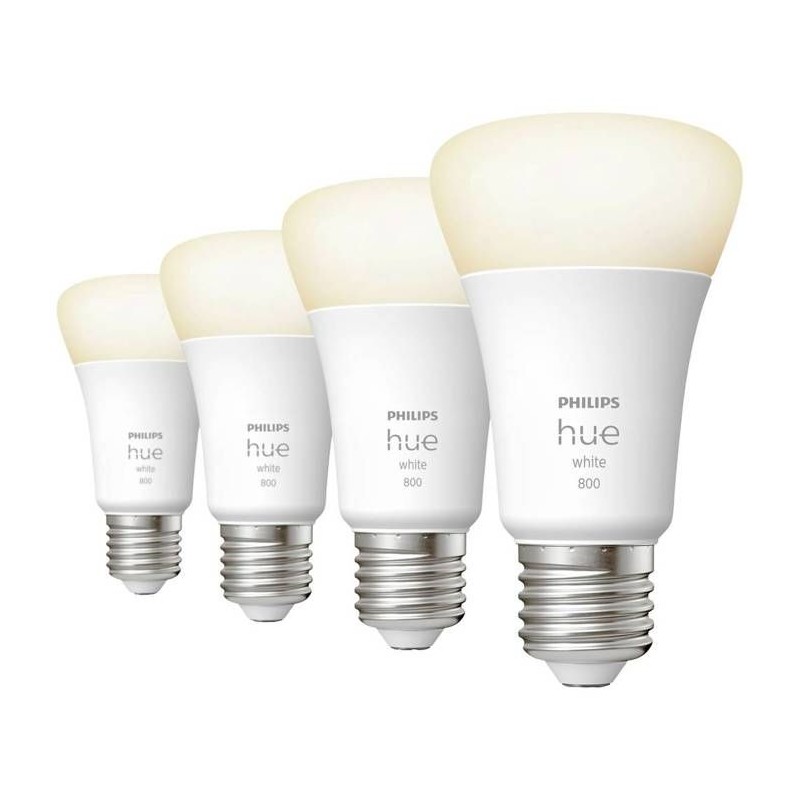 Philips Hue White, ampoule LED connectée E27, équivalent 60W, 800 lu Philips Hue White, ampoule LED connectée E27, équivalent 60W, 800 lu