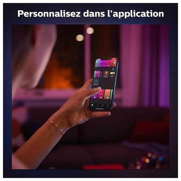 Philips White and Color Ambiance, lampe a poser portable Hue Belle, compatible Bluetooth, blanche Philips White and Color Ambiance, lampe a poser portable Hue Belle, compatible Bluetooth, blanche