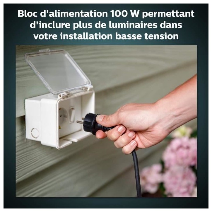Câble alimentation 100W - Philips Hue Outdoor - Noir - Electrique Câble alimentation 100W - Philips Hue Outdoor - Noir - Electrique