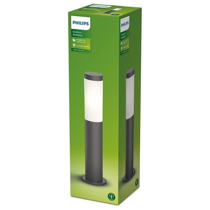Borne extérieure PHILIPS Utrecht - Métal - LED - 1x20W - Gris - Contemporain - Design