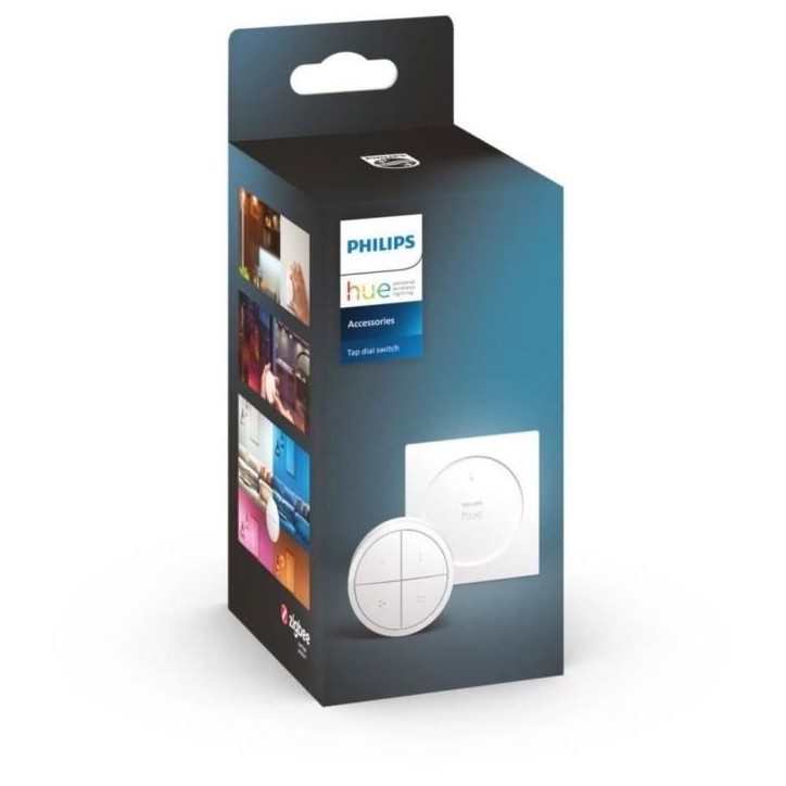 Télécommande Tap Dial Switch - PHILIPS HUE - Blanc - Contrôle plusieurs pieces - Compatible Alexa - Intérieur Télécommande Tap Dial Switch - PHILIPS HUE - Blanc - Contrôle plusieurs pieces - Compatible Alexa - Intérieur