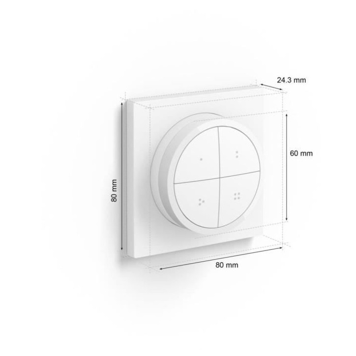 Télécommande Tap Dial Switch - PHILIPS HUE - Blanc - Contrôle plusieurs pieces - Compatible Alexa - Intérieur Télécommande Tap Dial Switch - PHILIPS HUE - Blanc - Contrôle plusieurs pieces - Compatible Alexa - Intérieur
