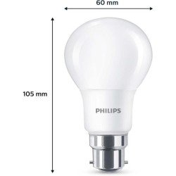 Ampoule LED - PHILIPS - 60 W - B22 - Blanc chaud - Dépolie - Non-Dimm
