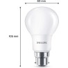 Ampoule LED - PHILIPS - 60 W - B22 - Blanc chaud - Dépolie - Non-Dimm