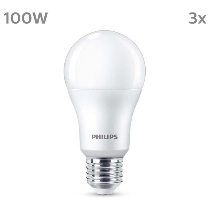 Ampoule LED - PHILIPS - 100 W - A67 E27 - Blanc froid - Non dimmable x 3