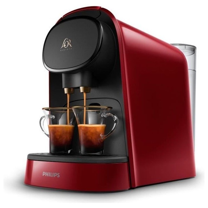 Machine a café a capsules double espresso PHILIPS L'Or Barista LM8012/51 - Rouge + 9 capsules