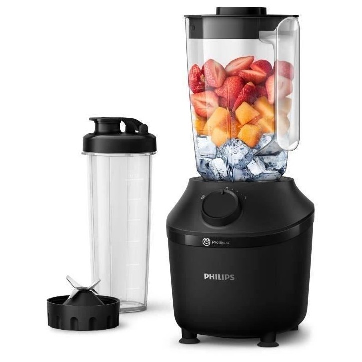 Blender - PHILIPS - Daily HR2041/41 - 4 lames ProBlend 4 – Capacité maximale de 1,9L – 450 W - 1 vitesse - Fonction pulse -