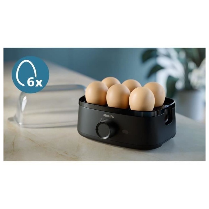 Cuiseur a oeufs PHILIPS - HD9137/90 - Capacité 6 oeufs - Bol gradué précis inclus - Compatible lave-vaisselle - 400W