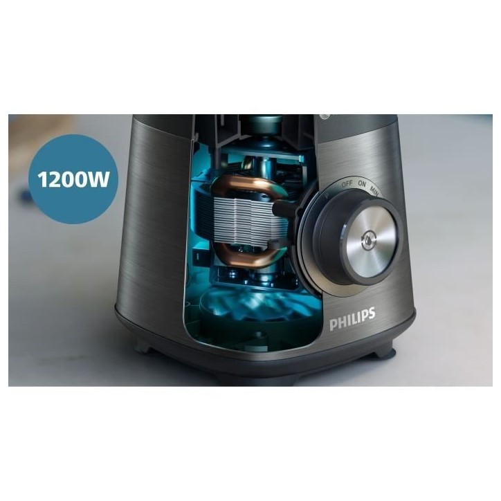 Blender - PHILIPS HR3041/00 - Bol 2 L - gourde incluse - lames amovibles - Gris