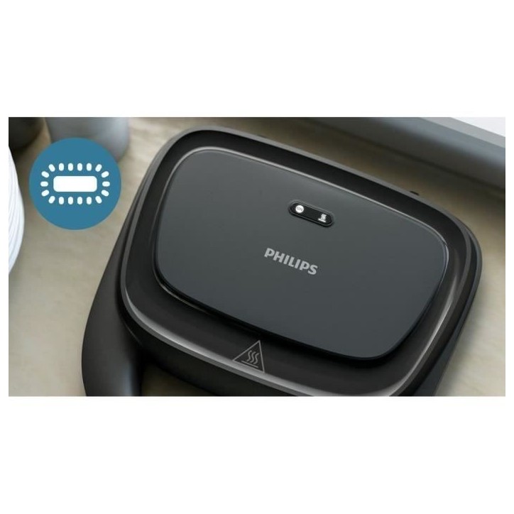Appareil a croque-monsieur PHILIPS - HD2331/90 - Plaques triangulaires anti-adhésives - 750W Appareil a croque-monsieur PHILIPS - HD2331/90 - Plaques triangulaires anti-adhésives - 750W