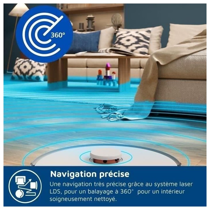 Aspirateur Robot Laveur - PHILIPS XU5100/20 - 10000 Pa - Auto-vidange - Navigation Laser Aspirateur Robot Laveur - PHILIPS XU5100/20 - 10000 Pa - Auto-vidange - Navigation Laser