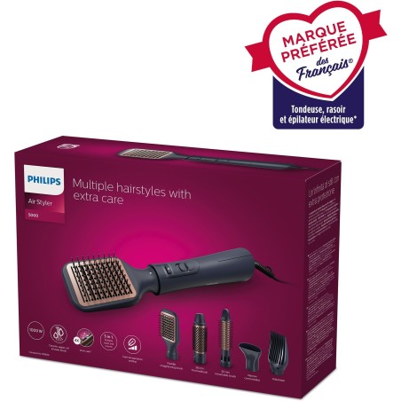 Brosse soufflante - PHILIPS - BHA530/00 - Brillance - 1000 W - 2 vites