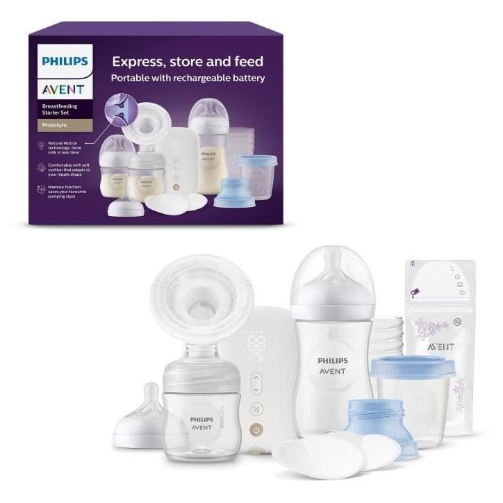 Kit tire-lait électrique - PHILIPS - Rechargeable - Simple - Natural Motion