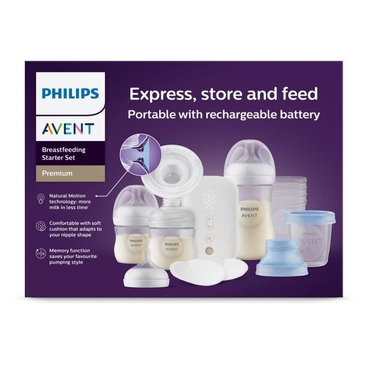 Kit tire-lait électrique - PHILIPS - Rechargeable - Simple - Natural Motion
