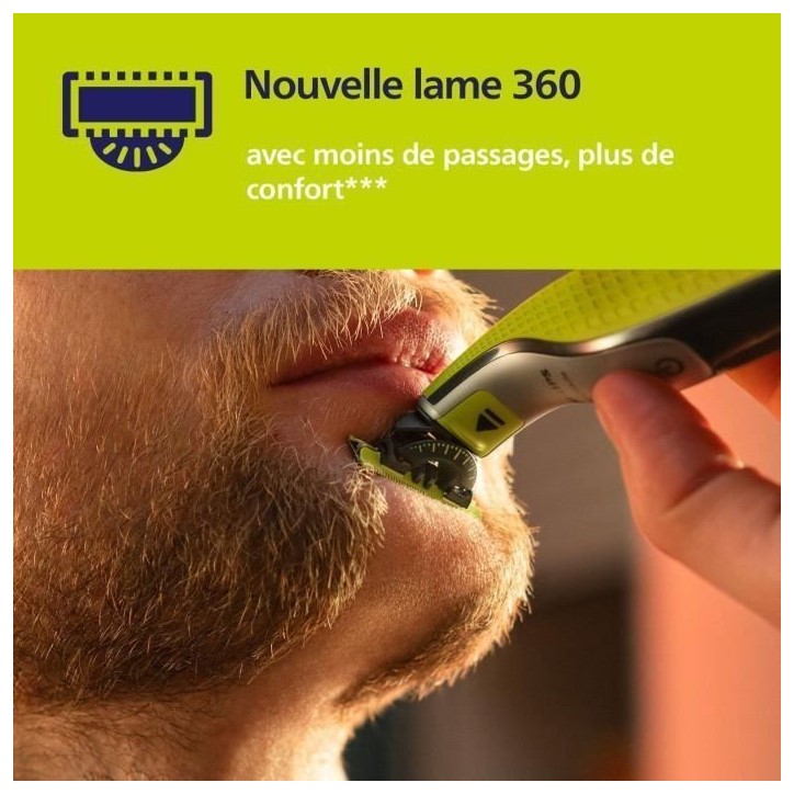 Lot de 4 lames de rechange - PHILIPS - QP440/50 - Oneblade 360