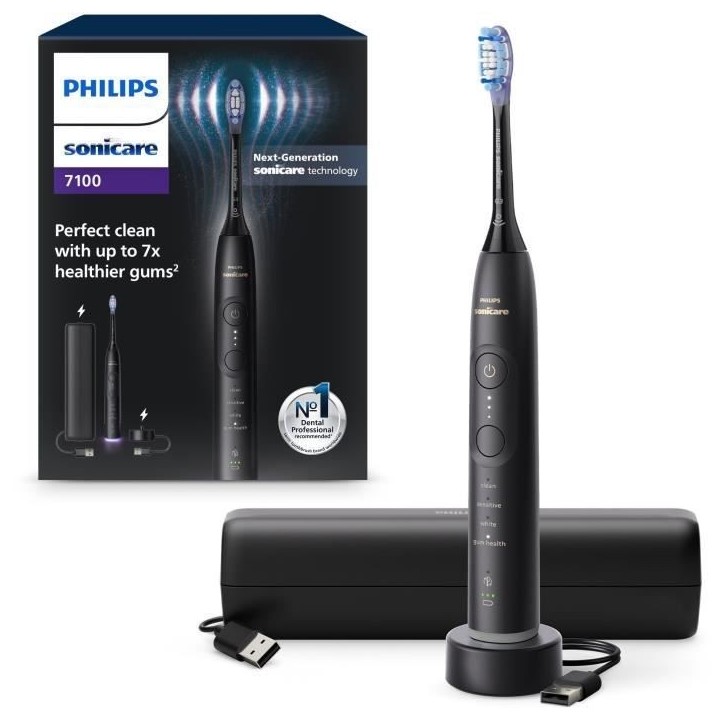 Brosse a dents - PHILIPS - HX7421/01 - Sonicare - Serie 7100 - Noir - Eléctrique Brosse a dents - PHILIPS - HX7421/01 - Sonicare - Serie 7100 - Noir - Eléctrique