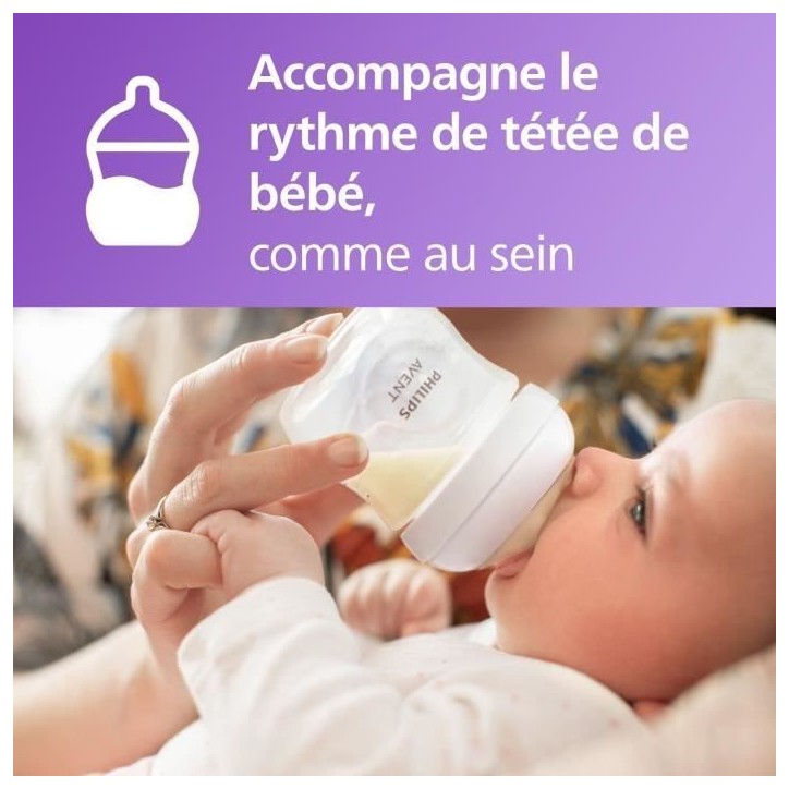 Coffret découverte - PHILIPS AVENT - Natural 3.0 - Biberon 125ml + Sucette Ultra Air 0-6M