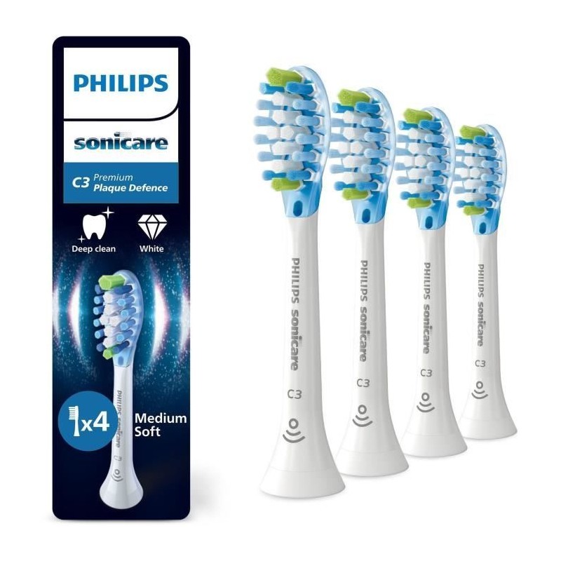 Lot de 4 tetes de brosse - PHILIPS - HX9044/87 - C3 white Lot de 4 tetes de brosse - PHILIPS - HX9044/87 - C3 white