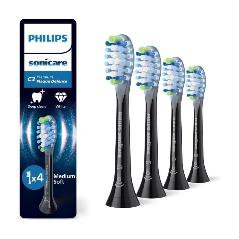 Lot de 4 tetes de brosse - PHILIPS - HX9044/88 - C3 black Lot de 4 tetes de brosse - PHILIPS - HX9044/88 - C3 black