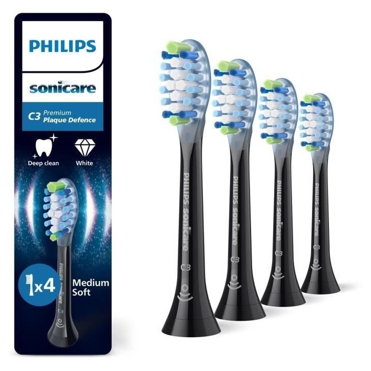 Lot de 4 tetes de brosse - PHILIPS - HX9044/88 - C3 black