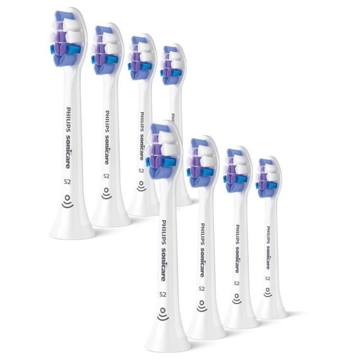 Lot de 8 tetes de brosse - PHILIPS - HX6058/87 - S2 white