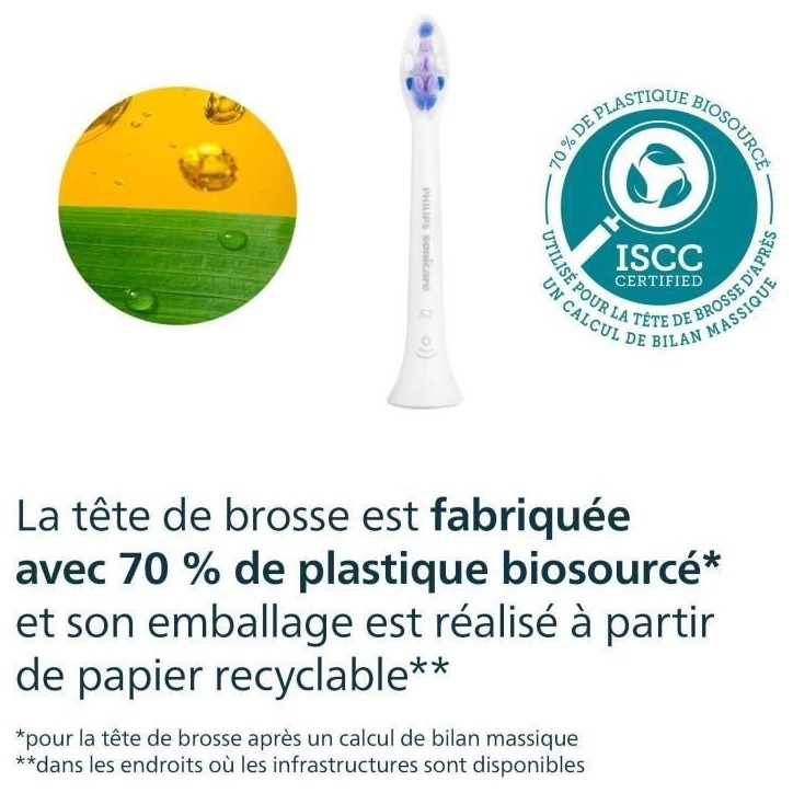 Lot de 8 tetes de brosse - PHILIPS - HX6058/87 - S2 white
