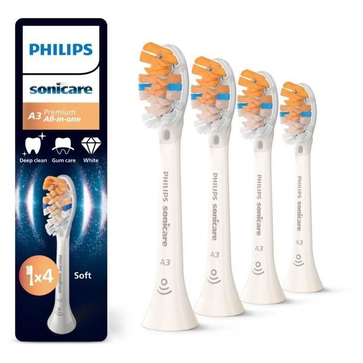 Lot de 4 tetes de brosse - PHILIPS - HX9094/87 - A3 white