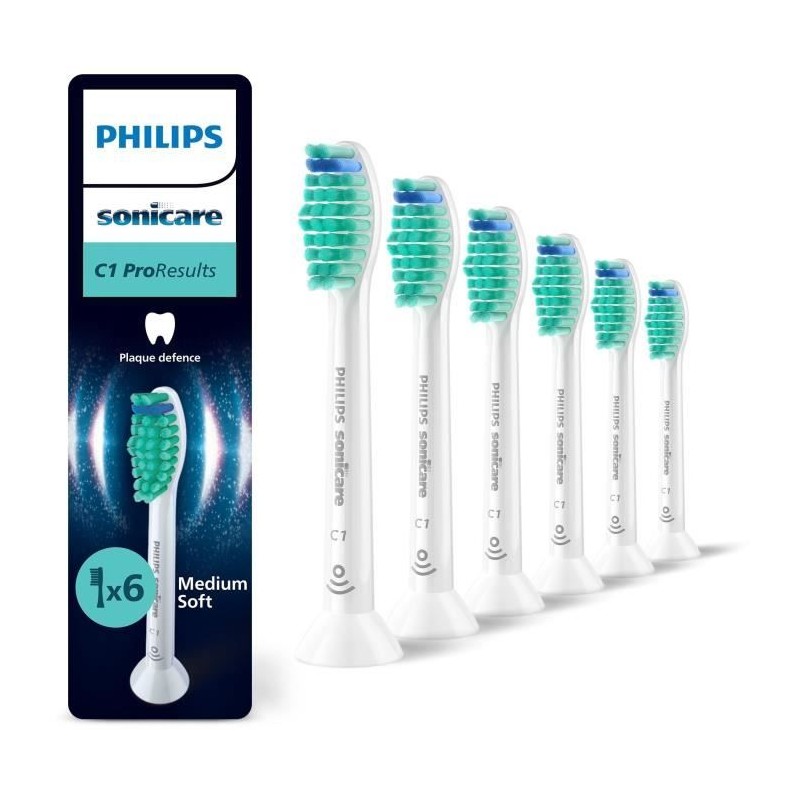 Lot de 6 Tetes de brosse - PHILIPS - HX6016/87 - C1 White Lot de 6 Tetes de brosse - PHILIPS - HX6016/87 - C1 White