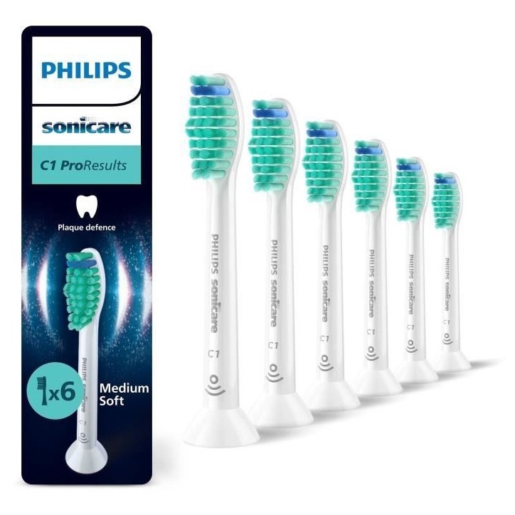 Lot de 6 Tetes de brosse - PHILIPS - HX6016/87 - C1 White