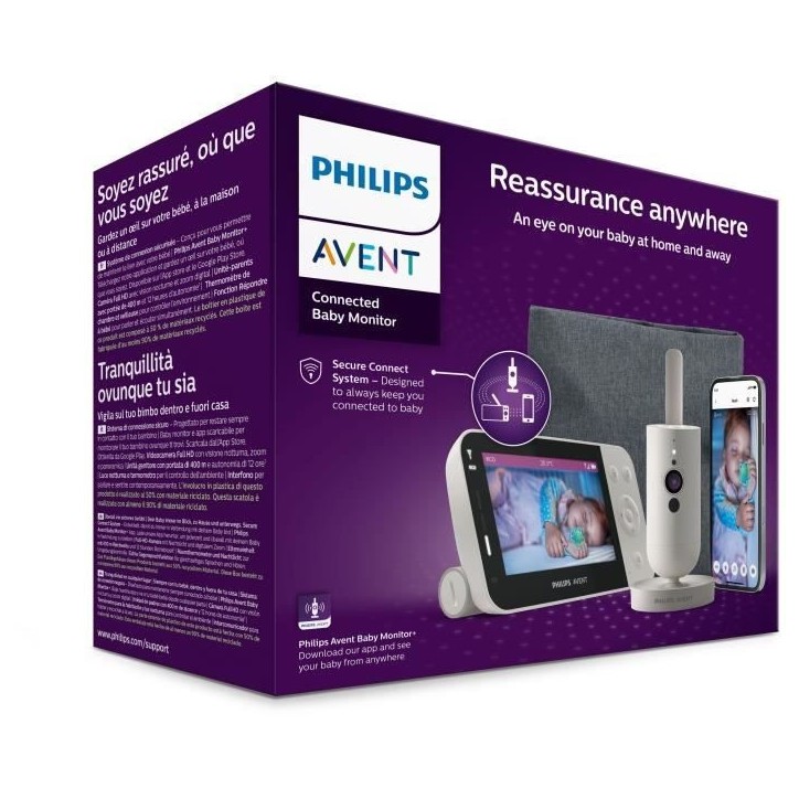 Vidéo moniteur connecté - PHILIPS AVENT - SCD953/26 - Silkwhite