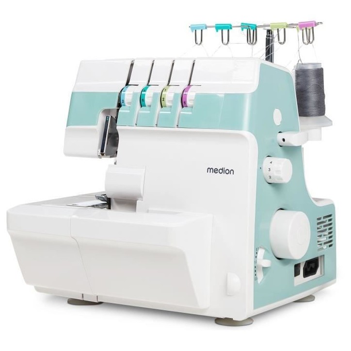 Surjeteuse - MEDION - SO 90 - 91W - Type d'aiguille 11, 14, 16 - 1200 tr/min - LED - Turquoise