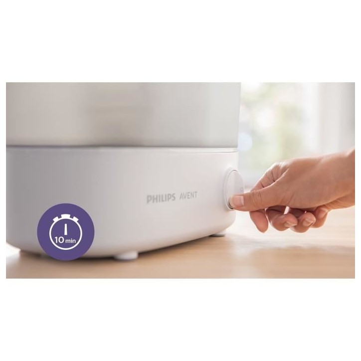 Stérilisateur - PHILIPS AVENT - Vapeur 4 en 1 - Blanc - Stérilise en 6 min - Assure 24h de stérilisation