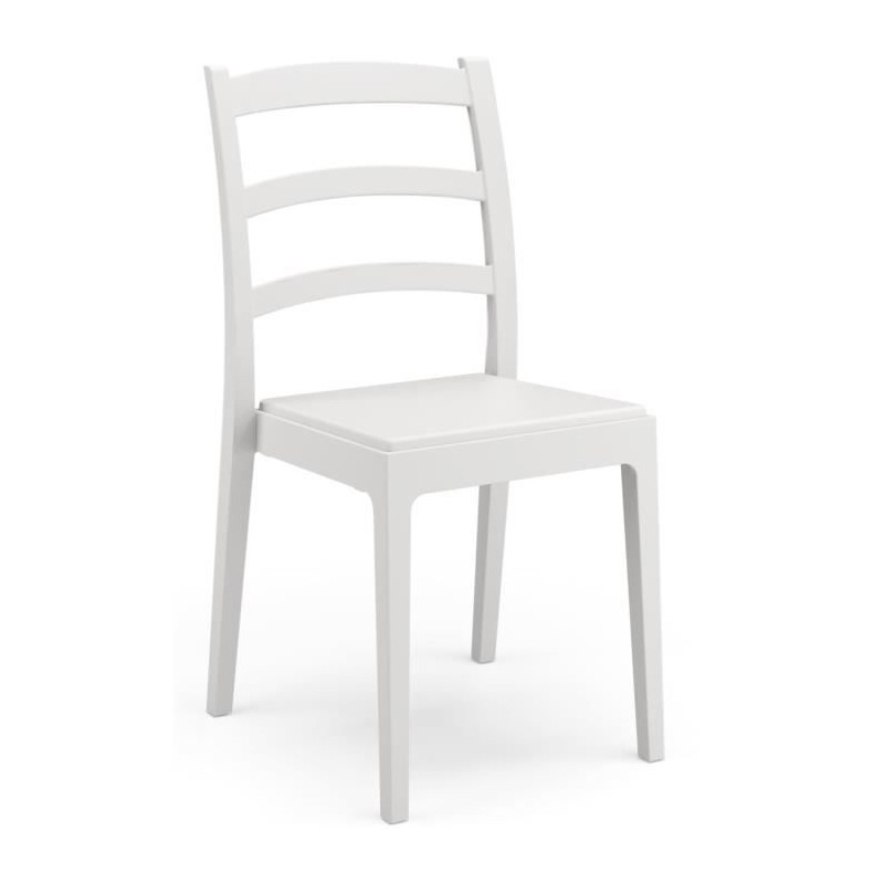 Lot de 4 chaises - ARETA - REA - 51 x 46 x H88 cm - Blanc Lot de 4 chaises - ARETA - REA - 51 x 46 x H88 cm - Blanc