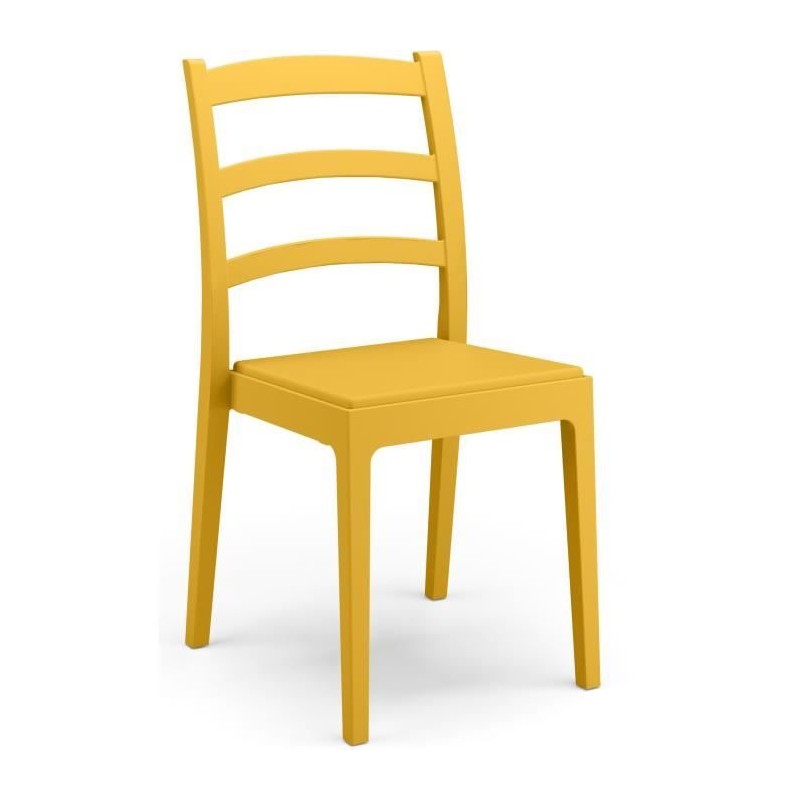 Lot de 4 chaises - ARETA - REA - 51 x 46 x H88 cm - Moutarde Lot de 4 chaises - ARETA - REA - 51 x 46 x H88 cm - Moutarde