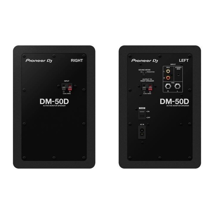 Enceintes de monitoring - PIONEER DJ - DM-50D - 2x25W - Bass Reflex - Noir Enceintes de monitoring - PIONEER DJ - DM-50D - 2x25W - Bass Reflex - Noir