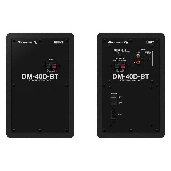 Paire d'enceintes de monitoring Pioneer DJ DM-40D-BT - Bluetooth - Bass Reflex - 2x19W - Mode DJ ou Production - Noir Paire d'enceintes de monitoring Pioneer DJ DM-40D-BT - Bluetooth - Bass Reflex - 2x19W - Mode DJ ou Production - Noir