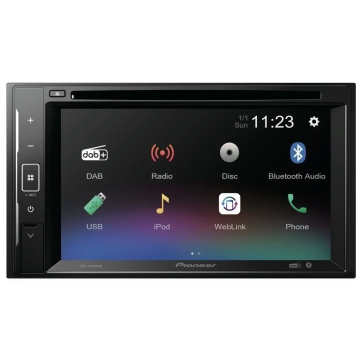 Autoradio multimédia - PIONEER - Ecran 6,2- 2DIN - DVD - DAB - USB - Entrée caméra de recul Autoradio multimédia - PIONEER - Ecran 6,2- 2DIN - DVD - DAB - USB - Entrée caméra de recul