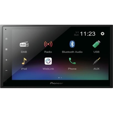 Autoradio multimédia - PIONEER - Ecran capacitif 6,8- 2DIN - DAB - US