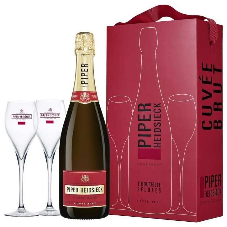 Champagne Piper Heidsieck Cuvée Brut Coffret 2 flûtes Brut - 75 cl Champagne Piper Heidsieck Cuvée Brut Coffret 2 flûtes Brut - 75 cl