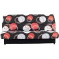 Banquette clic-clac - 3 places - Planete Noir - 190 x 90 x 92 cm - PIXIE
