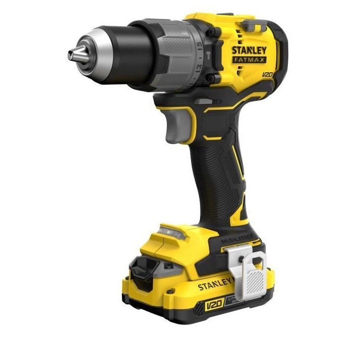 Perceuse visseuse a percussion sans fil + 2 batteries 2Ah + chargeur - 18V - Stanley Fatmax - Brushless - SFMCD725D2K-QW Perceuse visseuse a percussion sans fil + 2 batteries 2Ah + chargeur - 18V - Stanley Fatmax - Brushless - SFMCD725D2K-QW