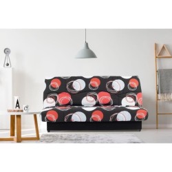 Banquette clic-clac - 3 places - Planete Noir - 190 x 90 x 92 cm - PIX