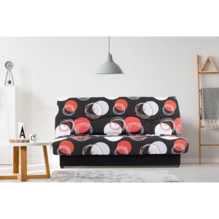 Banquette clic-clac - 3 places - Planete Noir - 190 x 90 x 92 cm - PIXIE